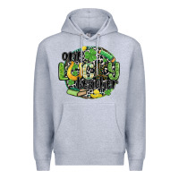 Heather Grey one lucky teacher Premium Hoodie - MaliasSmallBusiness