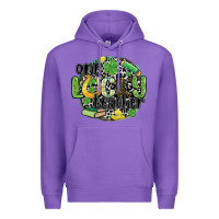 Purple one lucky teacher Premium Hoodie - MaliasSmallBusiness