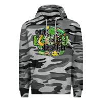 Slate Camo one lucky teacher Premium Hoodie - MaliasSmallBusiness