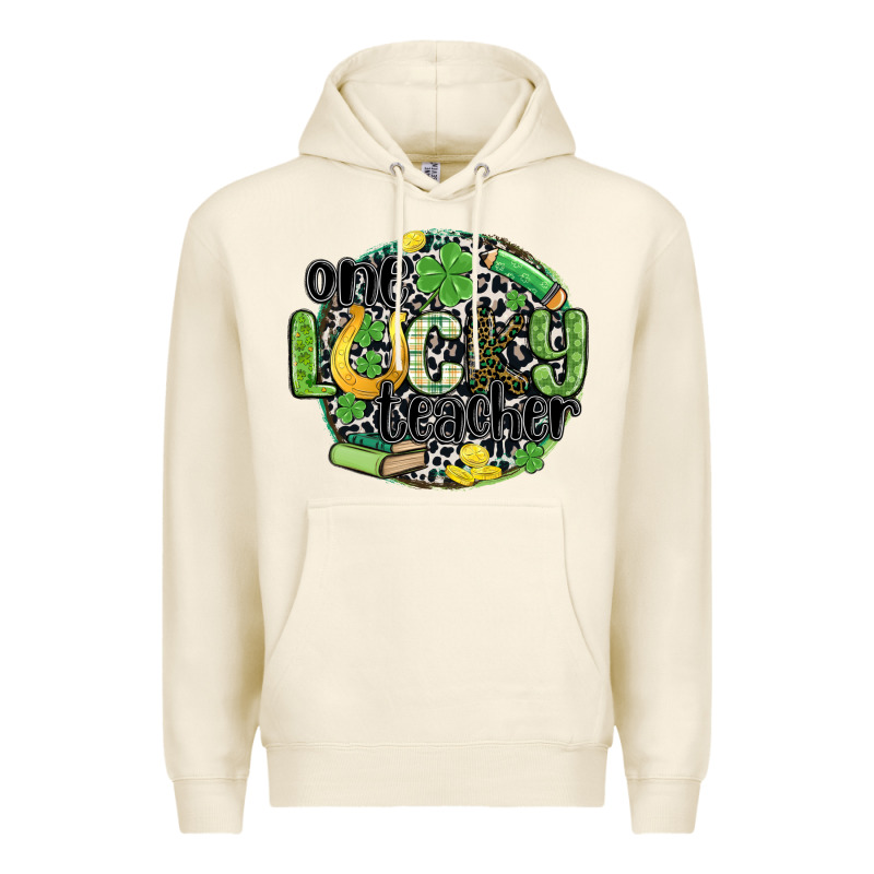 One Lucky Teacher Premium Hoodie by MaliasSmallBusiness | Teevron