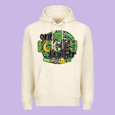 One Lucky Teacher Premium Hoodie Designed By Maliassmallbusiness