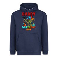 Navy daddy of the birthday boy t rex Heavyweight Hoodie - Artiststas