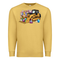 Antique Gold easter bulldozer bunny egg leopard Premium Sweatshirt - Artiststas