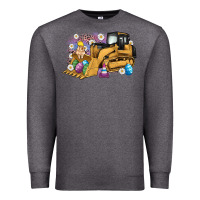 Charcoal Heather easter bulldozer bunny egg leopard Premium Sweatshirt - Artiststas