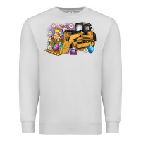 Dove Grey easter bulldozer bunny egg leopard Premium Sweatshirt - Artiststas