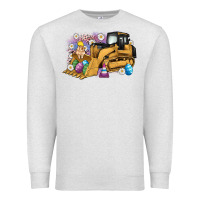 Oatmeal Heather easter bulldozer bunny egg leopard Premium Sweatshirt - Artiststas