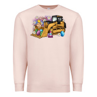 Pale Pink easter bulldozer bunny egg leopard Premium Sweatshirt - Artiststas