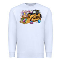 White easter bulldozer bunny egg leopard Premium Sweatshirt - Artiststas