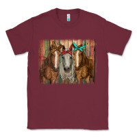 Burgundy horses with bandanas Classic Tee - RanaPortraitStore