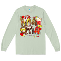 Matcha mama softball baseball with popcorn Long Sleeve Tee - texasbilliewilder
