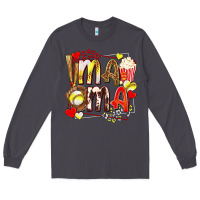 Smoke mama softball baseball with popcorn Long Sleeve Tee - texasbilliewilder