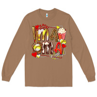 Toasted Coconut mama softball baseball with popcorn Long Sleeve Tee - texasbilliewilder