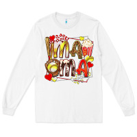 White mama softball baseball with popcorn Long Sleeve Tee - texasbilliewilder
