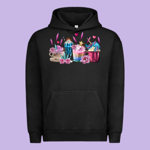 Unicorn Coffee Cups Urban Hoodie Designed By Maliassmallbusiness