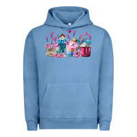 Pigment Pebble Blue Unicorn Coffee Cups Urban Hoodie - MaliasSmallBusiness