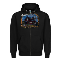 Black farm life2 Zipper Hoodie - SublimationCraftShop