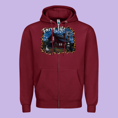 Farm Life2 Zipper Hoodie Designed By Sublimationcraftshop