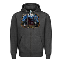 Charcoal Heather farm life2 Zipper Hoodie - SublimationCraftShop