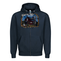 Navy farm life2 Zipper Hoodie - SublimationCraftShop