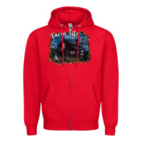 Red farm life2 Zipper Hoodie - SublimationCraftShop