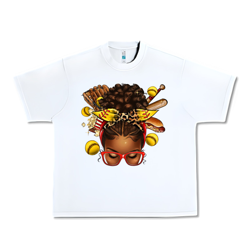 Softball Afro Messy Bun Urban Heavy Tee by texasbilliewilder | Teevron