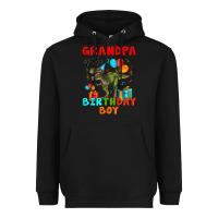 Black grandpa of the birthday boy t rex Heavyweight Hoodie - Artiststas