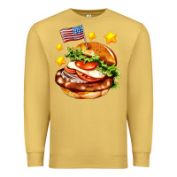 Antique Gold american flag and hamburger Premium Sweatshirt - AdoDesignShop