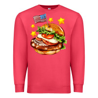 Cardinal american flag and hamburger Premium Sweatshirt - AdoDesignShop