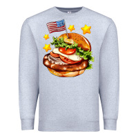 Heather Grey american flag and hamburger Premium Sweatshirt - AdoDesignShop