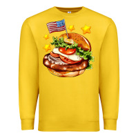 Lemon american flag and hamburger Premium Sweatshirt - AdoDesignShop
