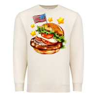 Sandshell american flag and hamburger Premium Sweatshirt - AdoDesignShop