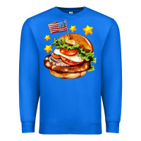 True Royal american flag and hamburger Premium Sweatshirt - AdoDesignShop