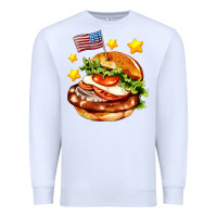 White american flag and hamburger Premium Sweatshirt - AdoDesignShop