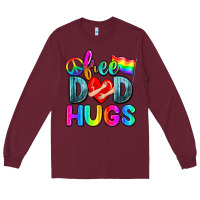 Burgundy free dad hugs Long Sleeve Tee - Zillion Design Studio