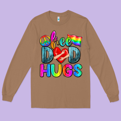 Free Dad Hugs Long Sleeve Tee Designed By Zillion Design Studio