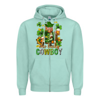 Seafoam One lucky cowboy with st. patricks elf Zipper Hoodie - Neo Western