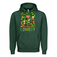 Sports Green One lucky cowboy with st. patricks elf Zipper Hoodie - Neo Western