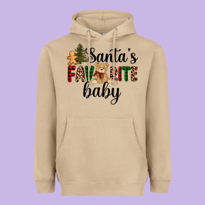 Santa's Favorite Baby Heavyweight Hoodie Designed By Adodesignshop