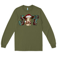Army Green christmas joy with heifer cow Long Sleeve Tee - RanaPortraitStore
