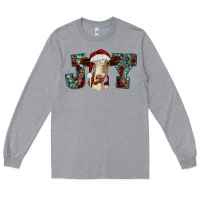 Heather Grey christmas joy with heifer cow Long Sleeve Tee - RanaPortraitStore