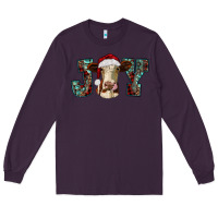 Plum christmas joy with heifer cow Long Sleeve Tee - RanaPortraitStore