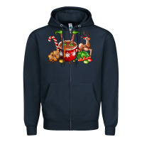 Navy chocolate elf Zipper Hoodie - FaDigitalArtStudio
