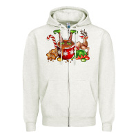 Oatmeal Heather chocolate elf Zipper Hoodie - FaDigitalArtStudio