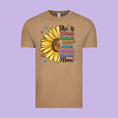 Vintage Tee she is strong fearless warm loving mom