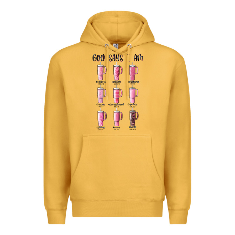 God Says I Am Bible Verse Stanley Premium Hoodie by MaliasSmallBusiness | Teevron