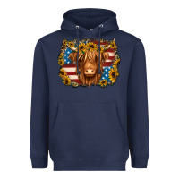 Navy 4th of july shaggy cow Heavyweight Hoodie - Jasminsmagicworld