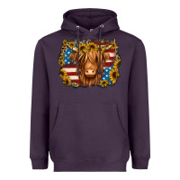 Plum 4th of july shaggy cow Heavyweight Hoodie - Jasminsmagicworld