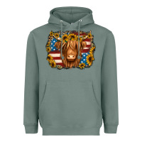Sage 4th of july shaggy cow Heavyweight Hoodie - Jasminsmagicworld