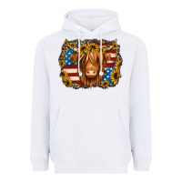 White 4th of july shaggy cow Heavyweight Hoodie - Jasminsmagicworld
