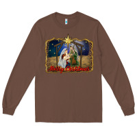 Chestnut merry christmas holy family Long Sleeve Tee - RanaPortraitStore